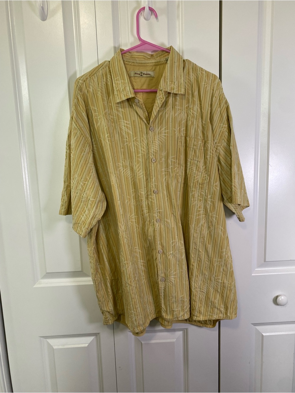 Tommy Bahama Yellow Striped Short-Sleeve Button-Down Shirt